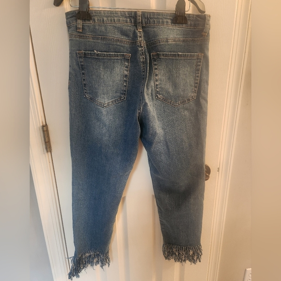 Forever 21 Light Blue Fringe Hem Jeans - Picture 5 of 5